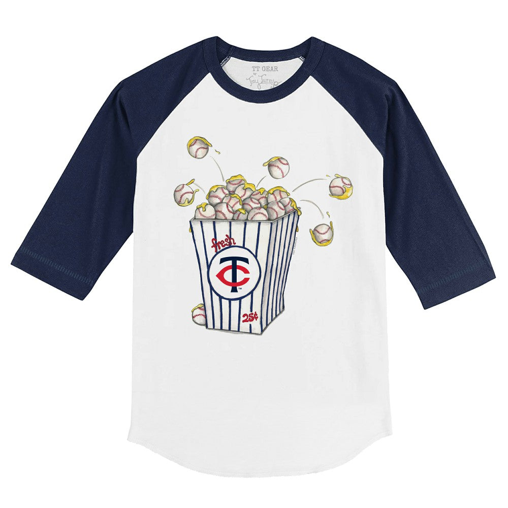 Minnesota Twins Tiny Turnip Youth Popcorn 3/4-Sleeve Raglan T-Shirt for sale
