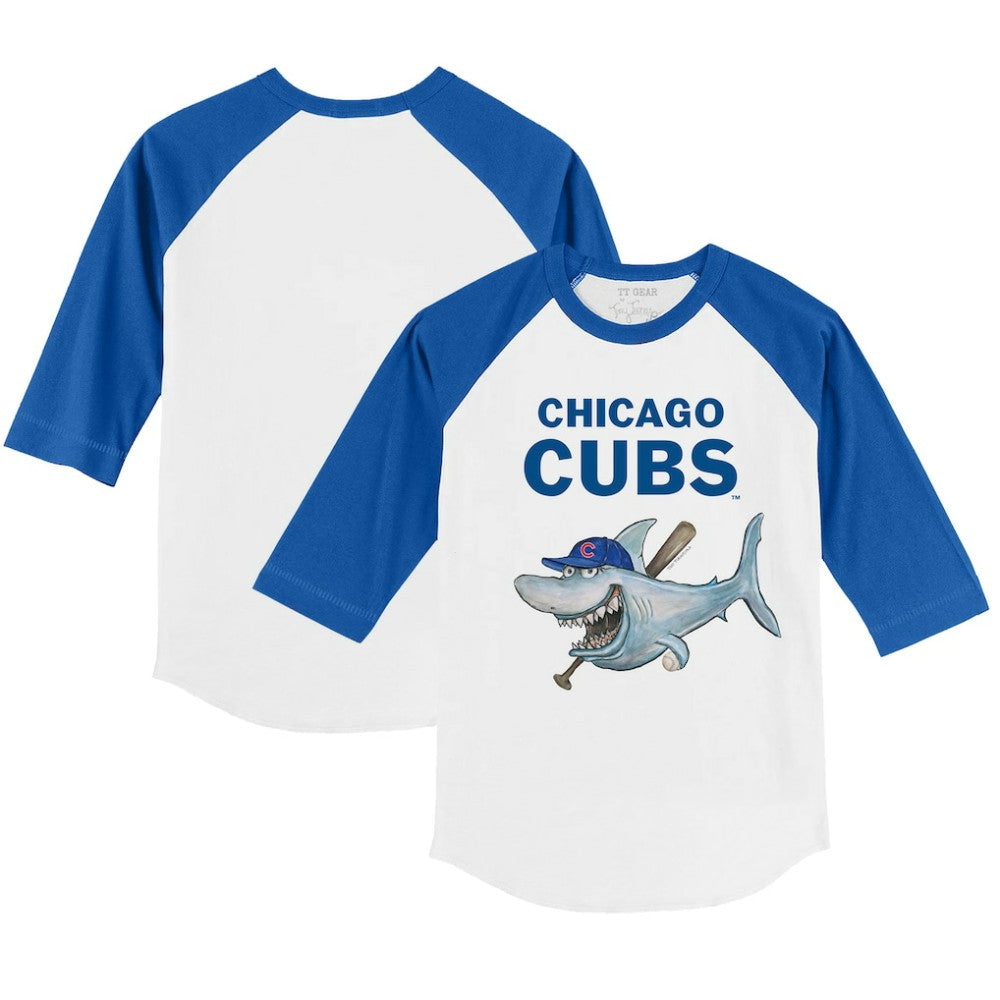 Chicago Cubs Tiny Turnip Youth Shark 3/4-Sleeve Raglan T-Shirt Online