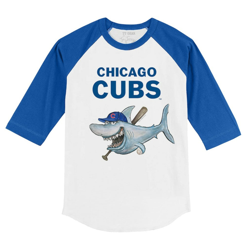 Chicago Cubs Tiny Turnip Youth Shark 3/4-Sleeve Raglan T-Shirt Online