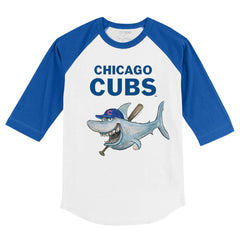 Chicago Cubs Tiny Turnip Youth Shark 3/4-Sleeve Raglan T-Shirt Online