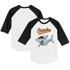Baltimore Orioles Tiny Turnip Youth Shark 3/4-Sleeve Raglan T-Shirt Discount