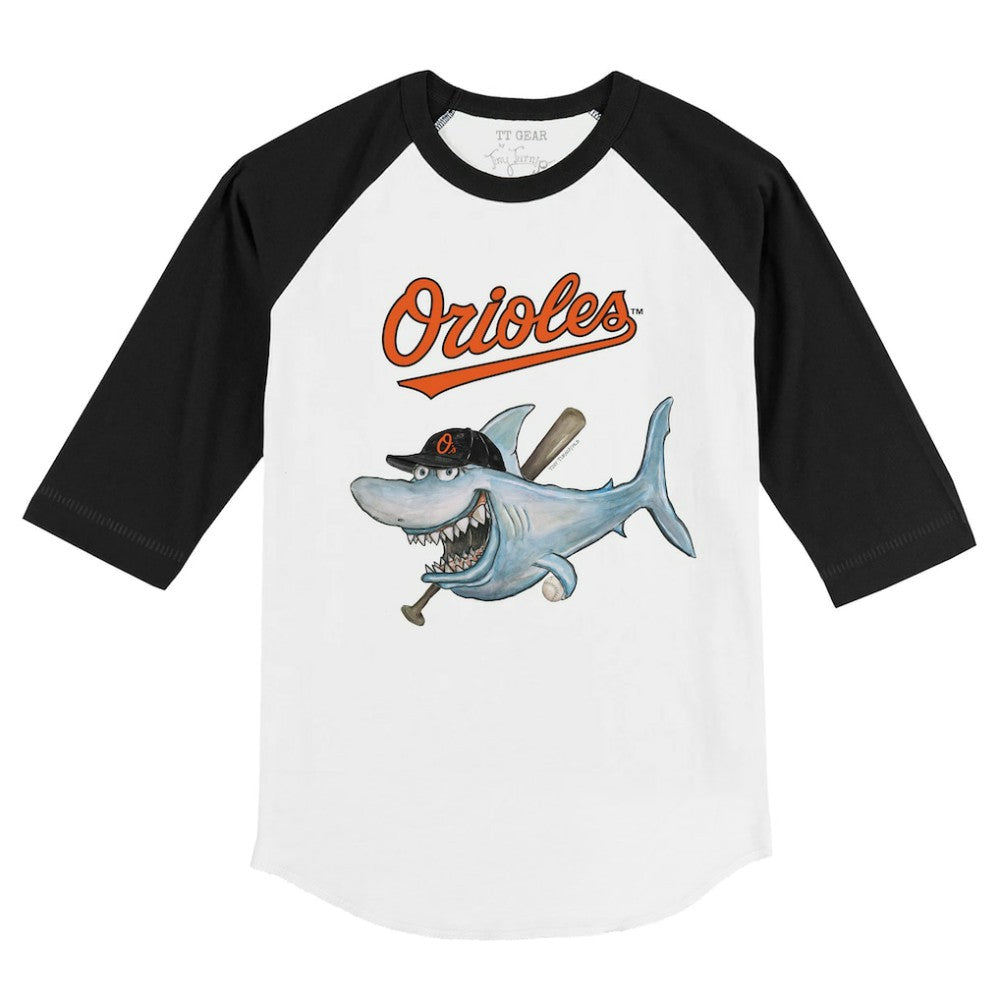 Baltimore Orioles Tiny Turnip Youth Shark 3/4-Sleeve Raglan T-Shirt Discount