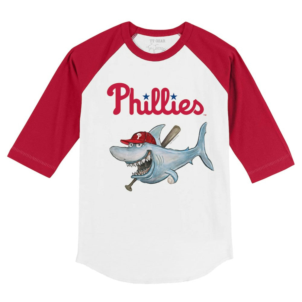 Philadelphia Phillies Tiny Turnip Youth Shark 3/4-Sleeve Raglan T-Shirt Online