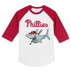 Philadelphia Phillies Tiny Turnip Youth Shark 3/4-Sleeve Raglan T-Shirt Online
