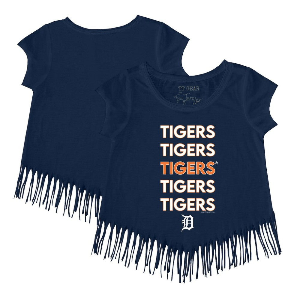 Detroit Tigers Tiny Turnip Girls Youth Stacked Fringe T-Shirt for sale