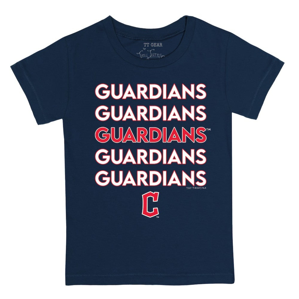 Cleveland Guardians Tiny Turnip Youth Stacked T-Shirt for sale