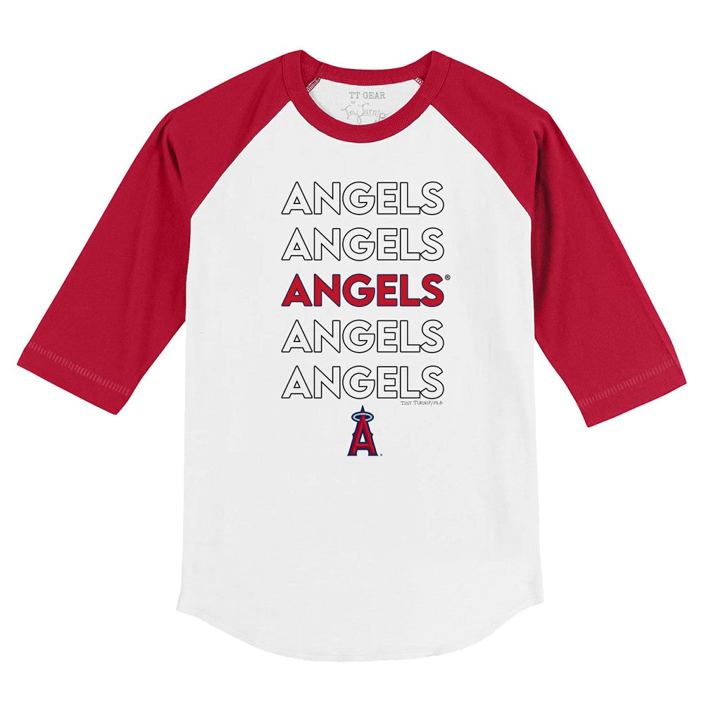 Los Angeles Angels Tiny Turnip Youth Stacked 3/4-Sleeve Raglan T-Shirt Sale
