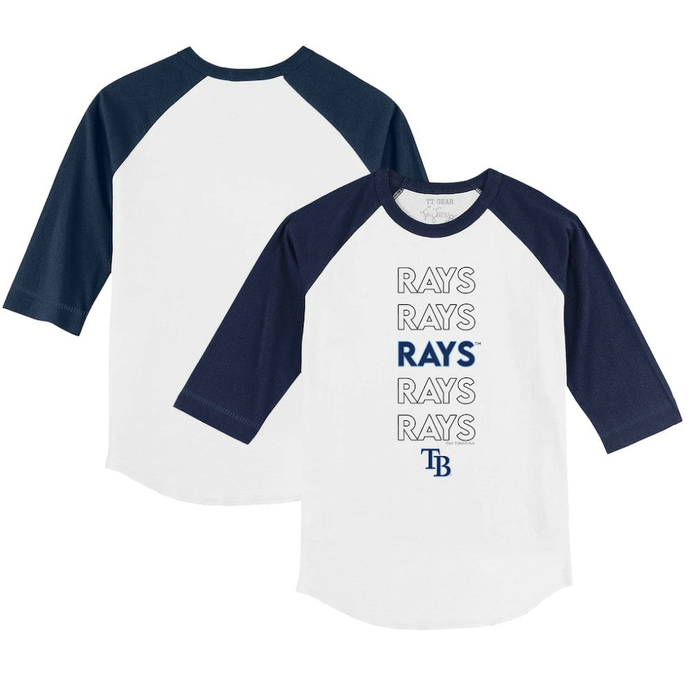 Tampa Bay Rays Tiny Turnip Youth Stacked 3/4-Sleeve Raglan T-Shirt for sale