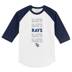 Tampa Bay Rays Tiny Turnip Youth Stacked 3/4-Sleeve Raglan T-Shirt for sale