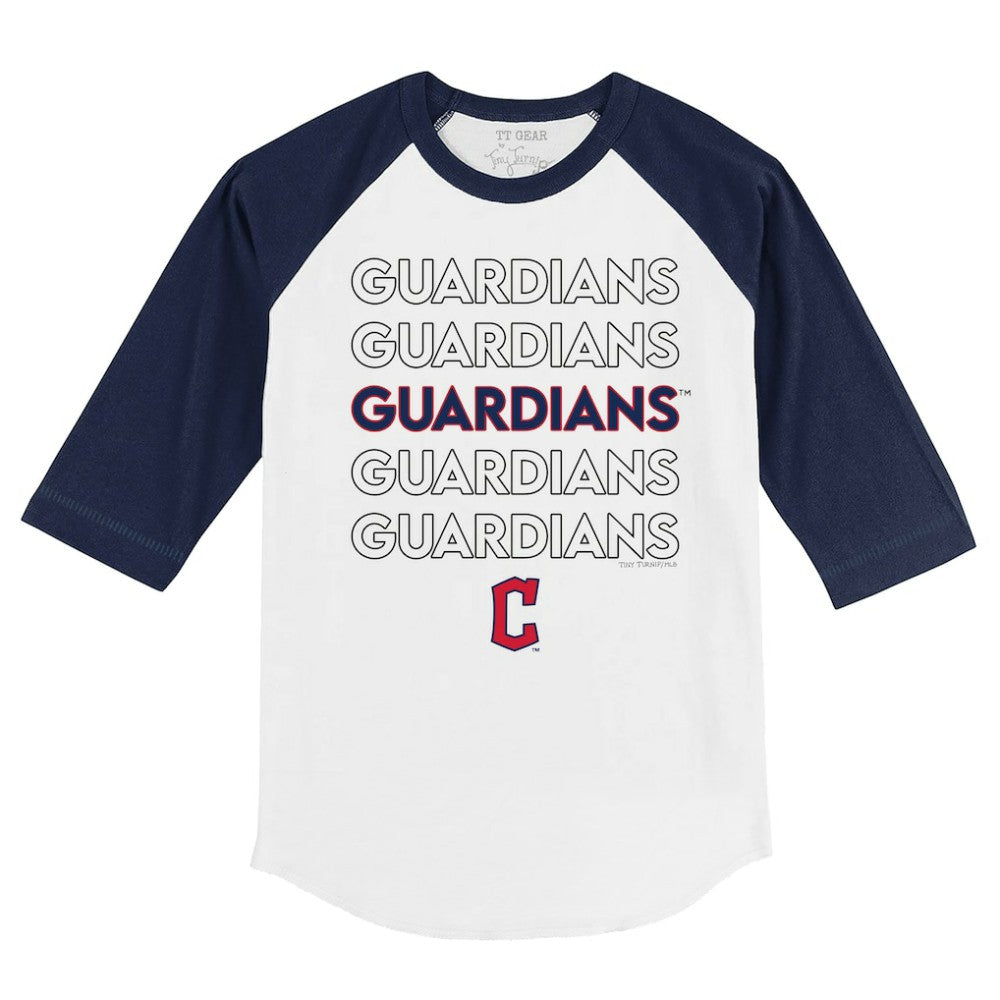 Cleveland Guardians Tiny Turnip Youth Stacked 3/4-Sleeve Raglan T-Shirt Outlet
