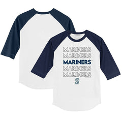 Seattle Mariners Tiny Turnip Youth Stacked 3/4-Sleeve Raglan T-Shirt Near Me