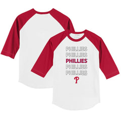 Philadelphia Phillies Tiny Turnip Youth Stacked 3/4-Sleeve Raglan T-Shirt Sale