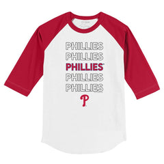 Philadelphia Phillies Tiny Turnip Youth Stacked 3/4-Sleeve Raglan T-Shirt Sale