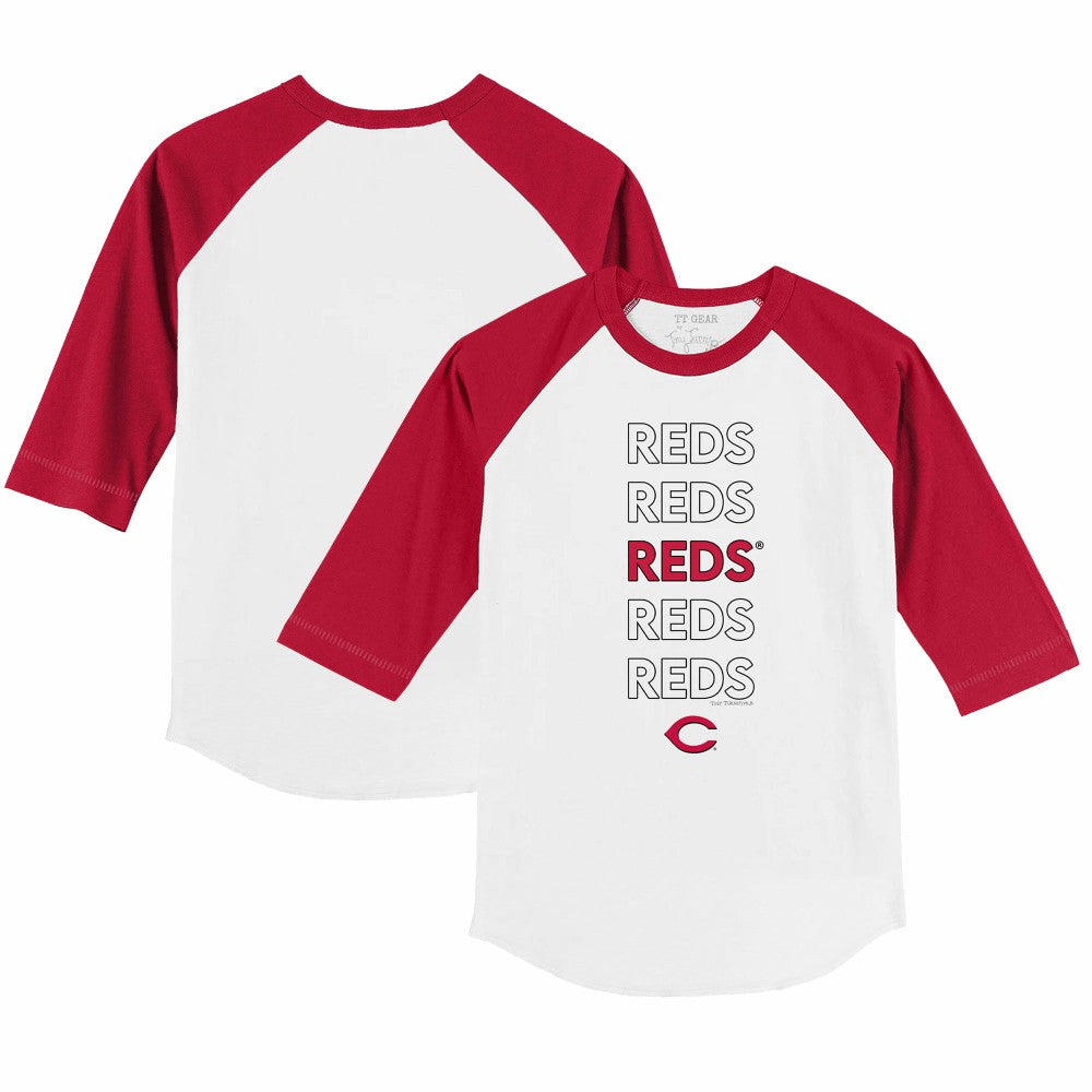 Cincinnati Reds Tiny Turnip Youth Stacked 3/4-Sleeve Raglan T-Shirt Online