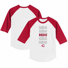Cincinnati Reds Tiny Turnip Youth Stacked 3/4-Sleeve Raglan T-Shirt Online