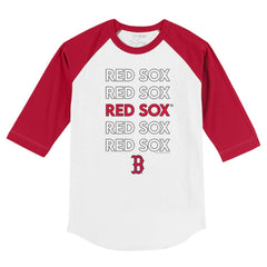 Boston Red Sox Tiny Turnip Youth Stacked 3/4-Sleeve Raglan T-Shirt Sale