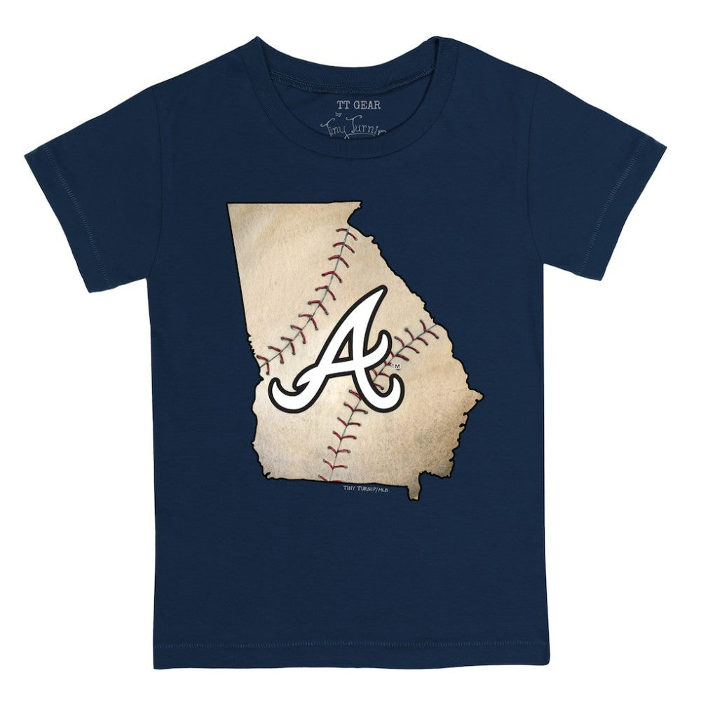 Atlanta Braves Tiny Turnip Youth State Outline T-Shirt Near Me