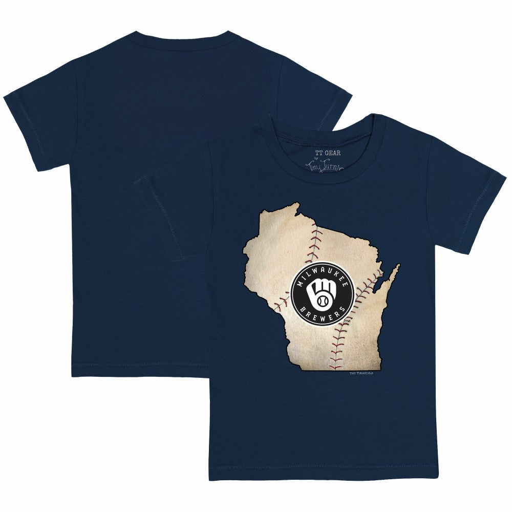 Milwaukee Brewers Tiny Turnip Youth State Outline T-Shirt Sale