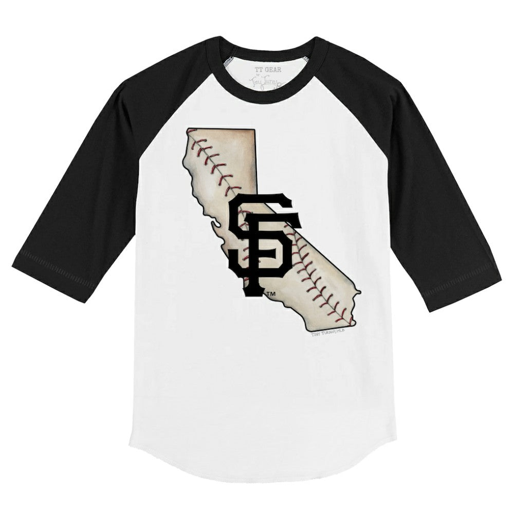 San Francisco Giants Tiny Turnip Youth State Outline 3/4-Sleeve Raglan T-Shirt Online