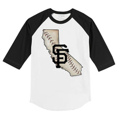 San Francisco Giants Tiny Turnip Youth State Outline 3/4-Sleeve Raglan T-Shirt Online