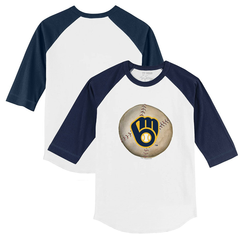 Milwaukee Brewers Tiny Turnip Youth Stitched Baseball 3/4-Sleeve Raglan T-Shirt Online