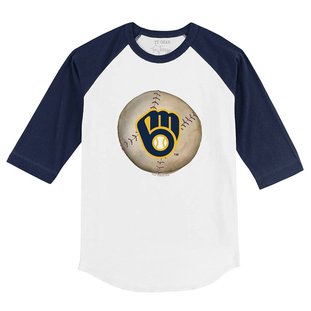 Milwaukee Brewers Tiny Turnip Youth Stitched Baseball 3/4-Sleeve Raglan T-Shirt Online