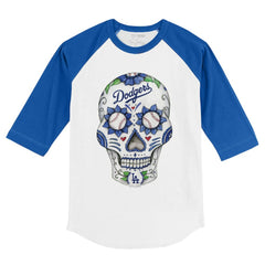 Los Angeles Dodgers Tiny Turnip Youth Sugar Skull 3/4-Sleeve Raglan T-Shirt Discount