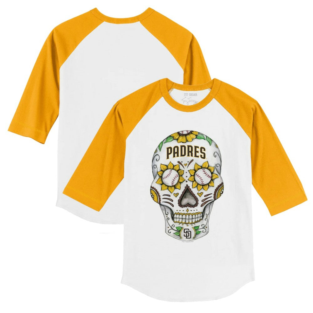 San Diego Padres Tiny Turnip Youth Sugar Skull 3/4-Sleeve Raglan T-Shirt Online