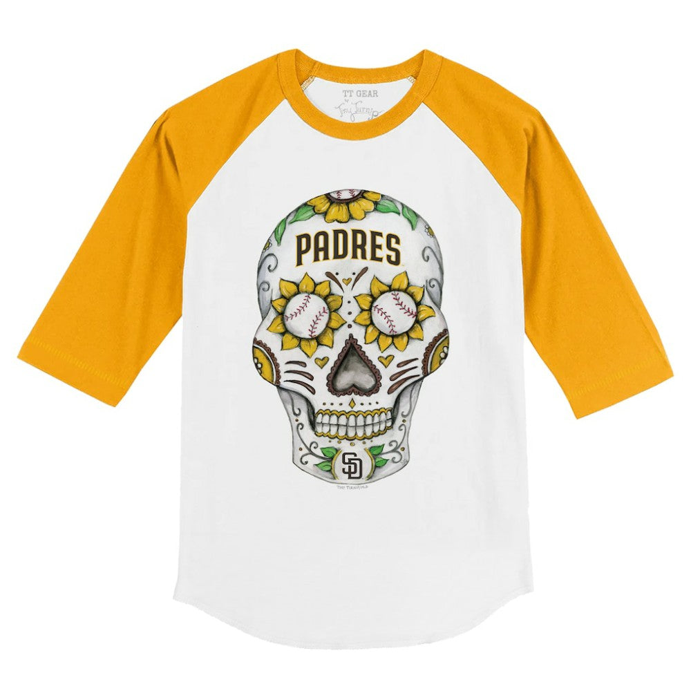San Diego Padres Tiny Turnip Youth Sugar Skull 3/4-Sleeve Raglan T-Shirt Online