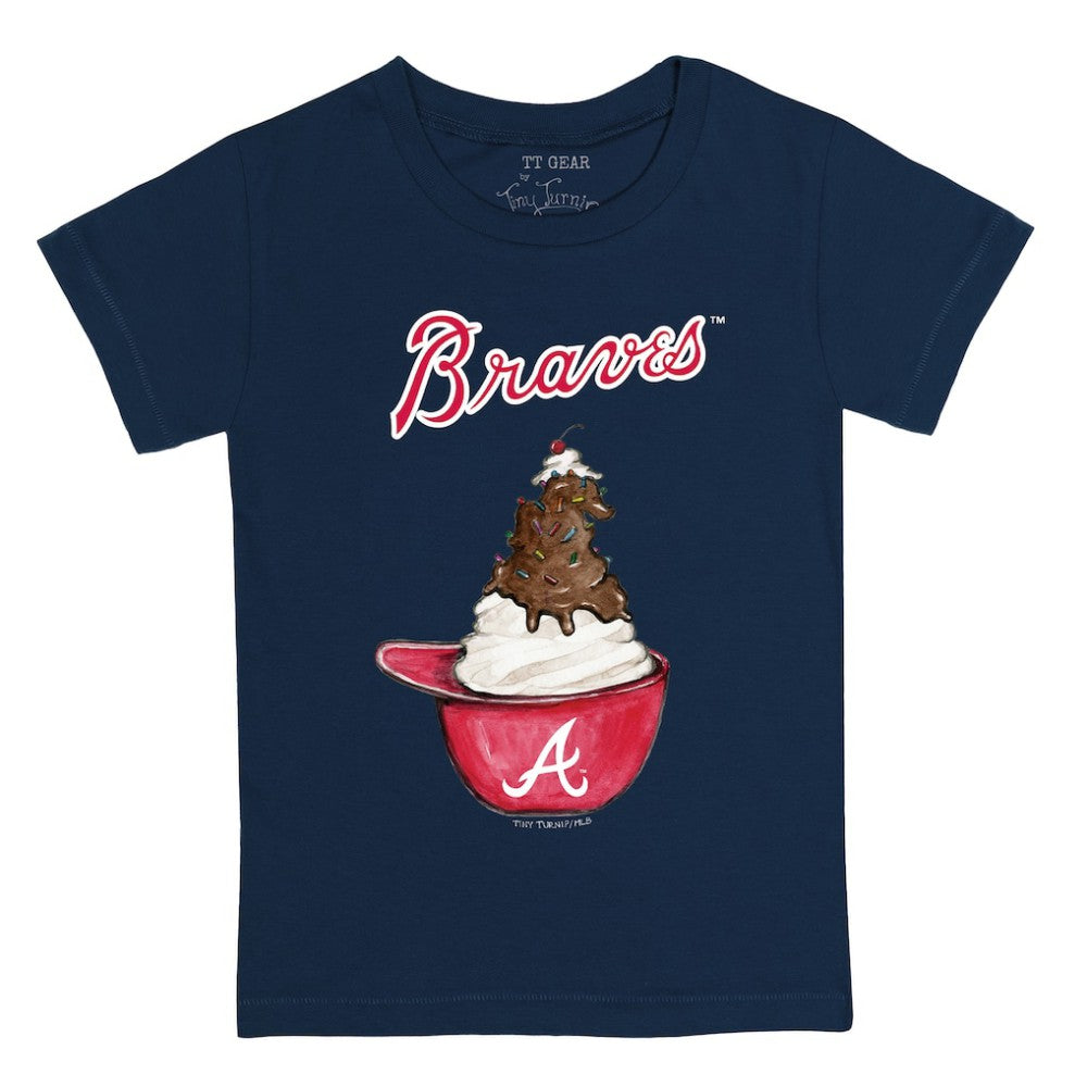 Atlanta Braves Tiny Turnip Youth Sundae Helmet T-Shirt for sale