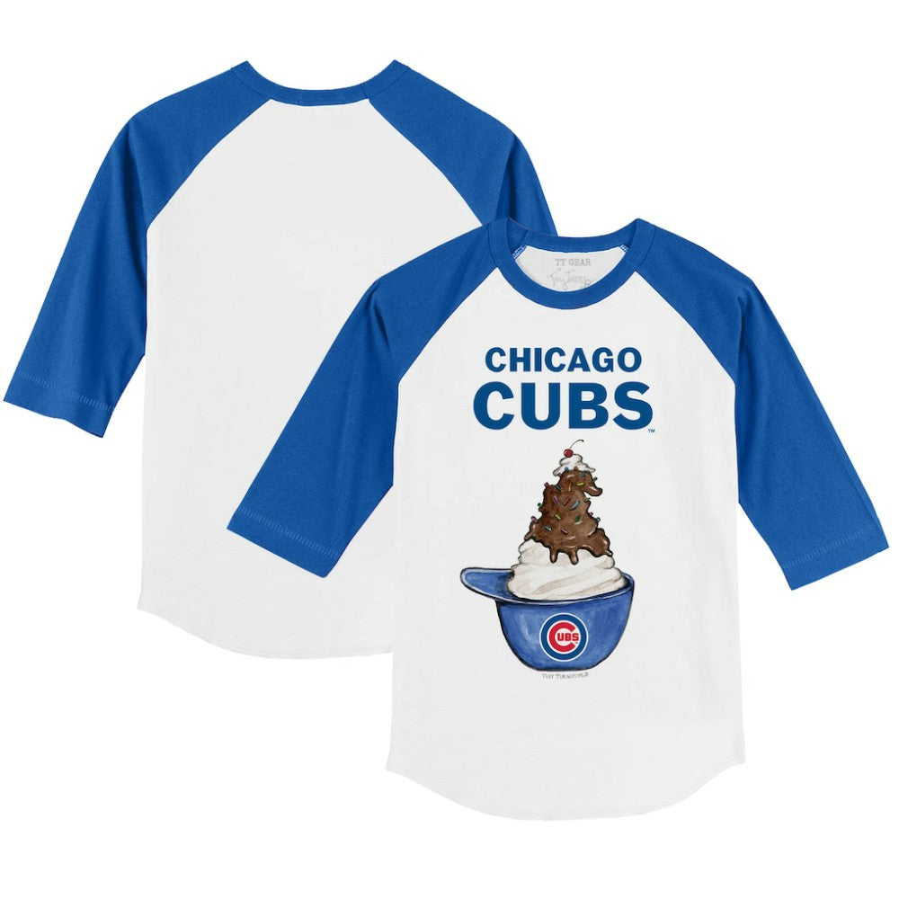 Chicago Cubs Tiny Turnip Youth Sundae Helmet 3/4-Sleeve Raglan T-Shirt Sale