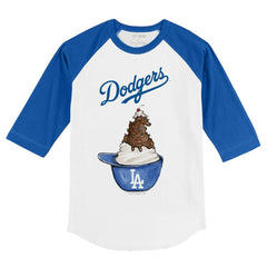 Los Angeles Dodgers Tiny Turnip Youth Sundae Helmet 3/4-Sleeve Raglan T-Shirt Outlet