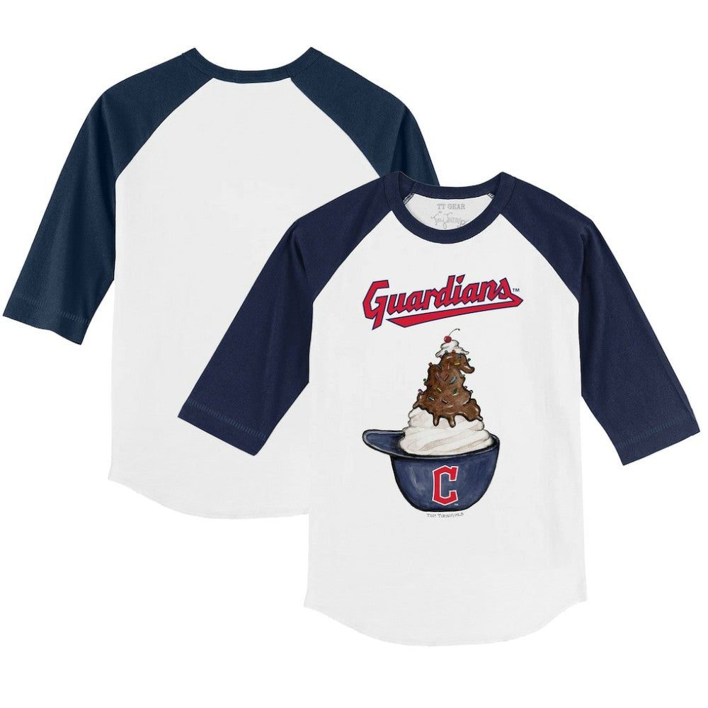 Cleveland Guardians Tiny Turnip Youth Sundae Helmet 3/4-Sleeve Raglan T-Shirt Discount