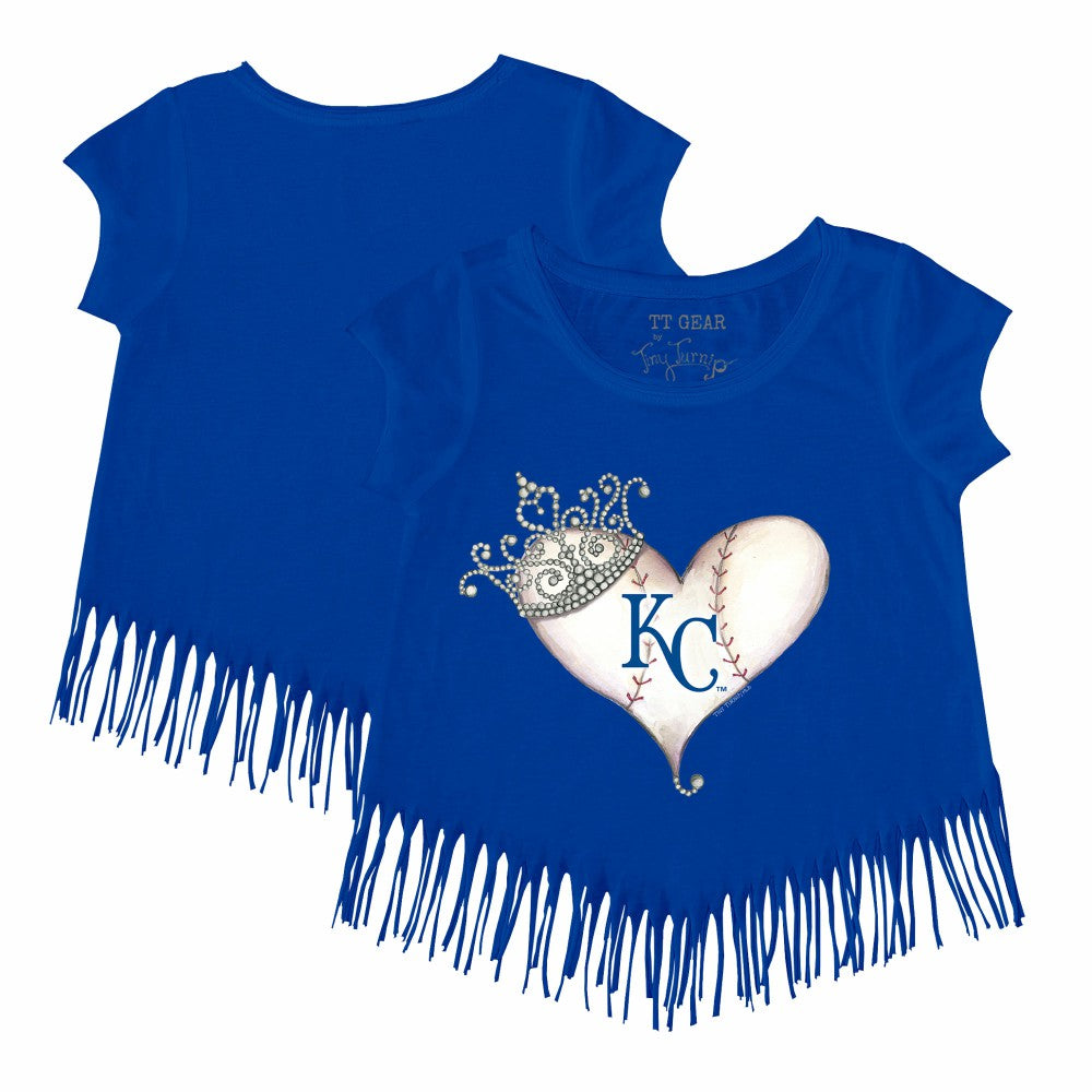 Kansas City Royals Tiny Turnip Girls Youth Tiara Heart Fringe T-Shirt Online