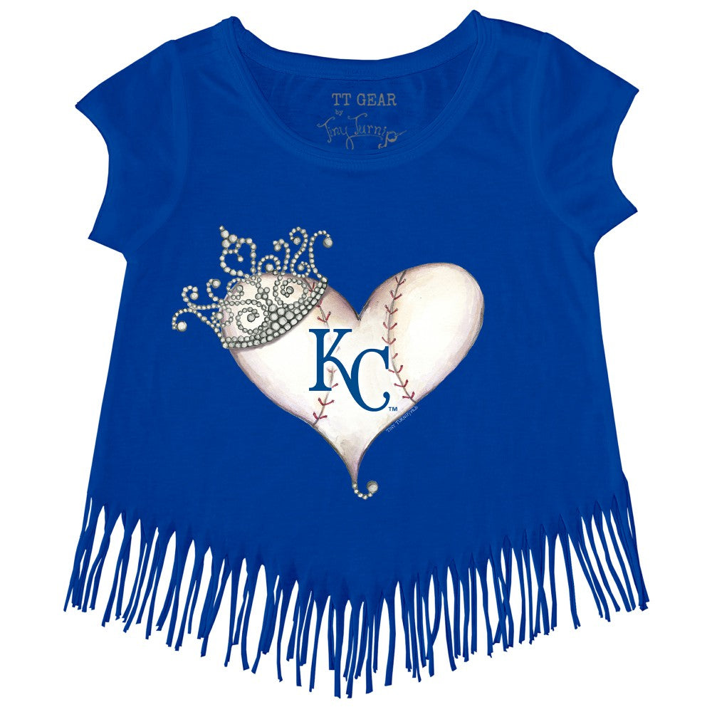 Kansas City Royals Tiny Turnip Girls Youth Tiara Heart Fringe T-Shirt Online