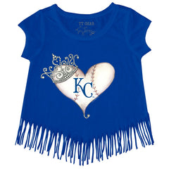 Kansas City Royals Tiny Turnip Girls Youth Tiara Heart Fringe T-Shirt Online