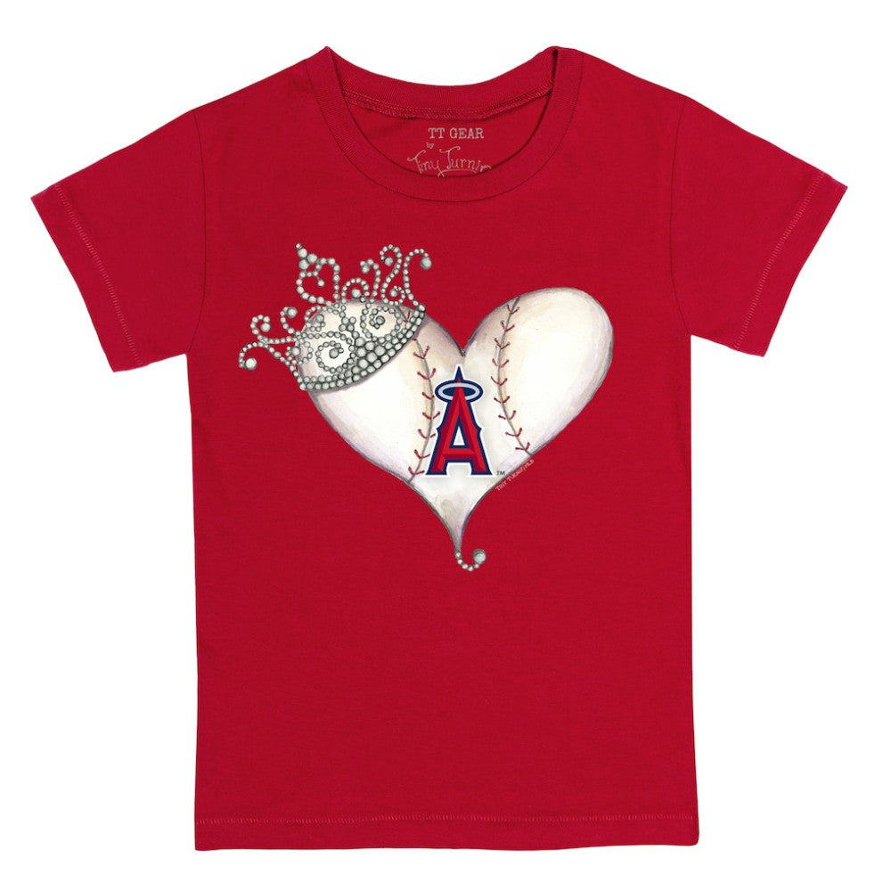 Los Angeles Angels Tiny Turnip Youth Tiara Heart T-Shirt Discount