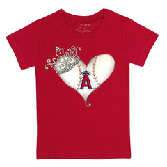 Los Angeles Angels Tiny Turnip Youth Tiara Heart T-Shirt Discount