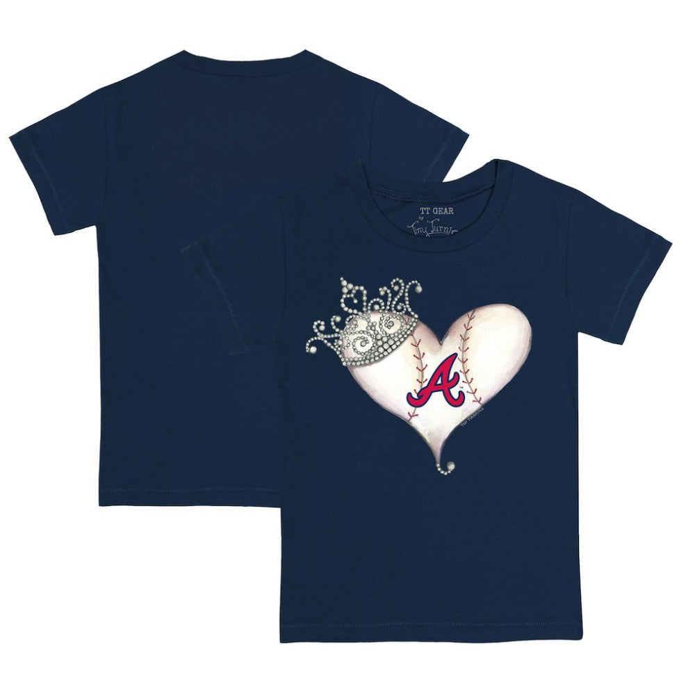 Atlanta Braves Tiny Turnip Youth Tiara Heart T-Shirt Sale