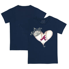 Atlanta Braves Tiny Turnip Youth Tiara Heart T-Shirt Sale