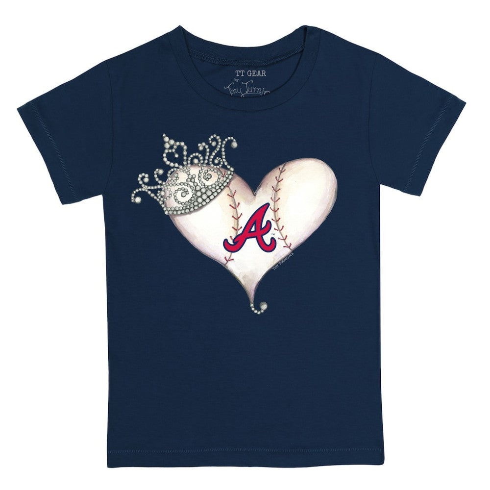 Atlanta Braves Tiny Turnip Youth Tiara Heart T-Shirt Sale