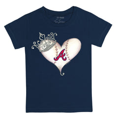 Atlanta Braves Tiny Turnip Youth Tiara Heart T-Shirt Sale
