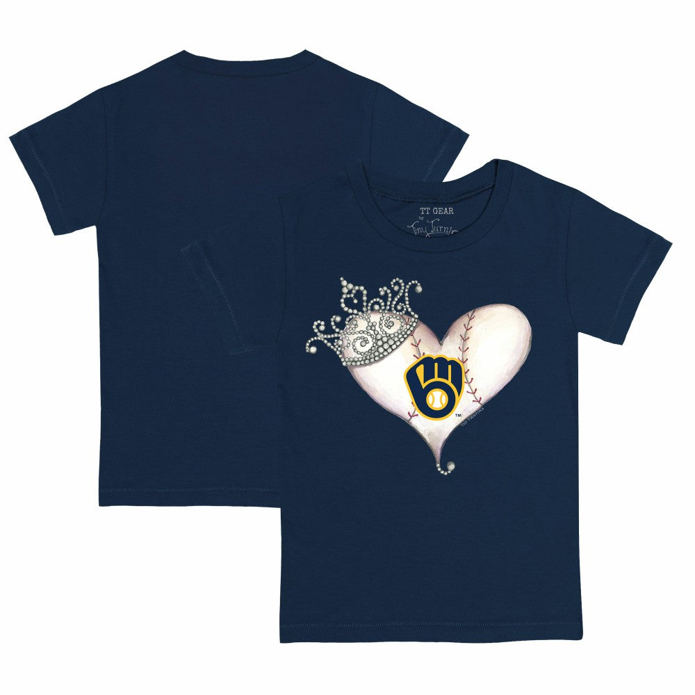 Milwaukee Brewers Tiny Turnip Youth Tiara Heart T-Shirt for sale