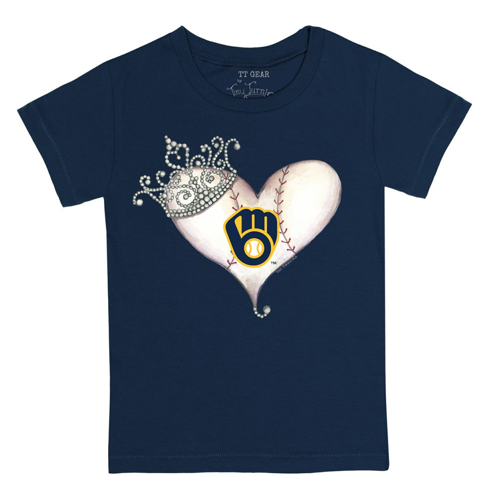 Milwaukee Brewers Tiny Turnip Youth Tiara Heart T-Shirt for sale