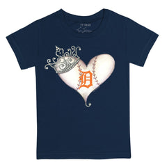 Detroit Tigers Tiny Turnip Youth Tiara Heart T-Shirt Discount