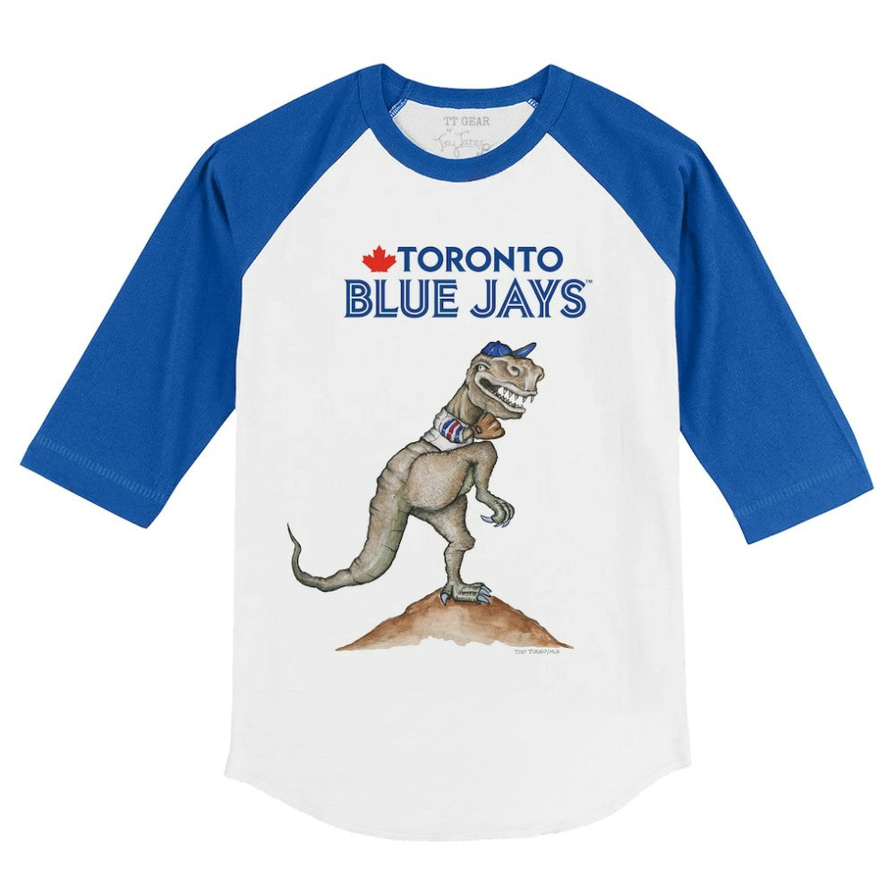 Toronto Blue Jays Tiny Turnip Youth TT Rex 3/4-Sleeve Raglan T-Shirt for sale