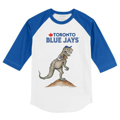 Toronto Blue Jays Tiny Turnip Youth TT Rex 3/4-Sleeve Raglan T-Shirt for sale