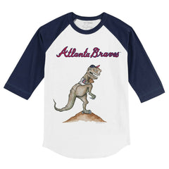 Atlanta Braves Tiny Turnip Youth TT Rex 3/4-Sleeve Raglan T-Shirt for sale