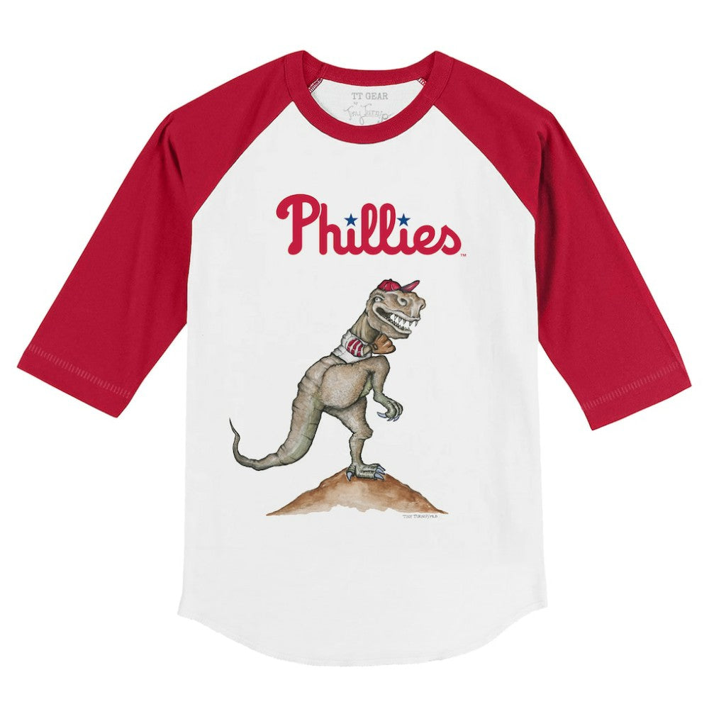 Philadelphia Phillies Tiny Turnip Youth TT Rex 3/4-Sleeve Raglan T-Shirt Sale