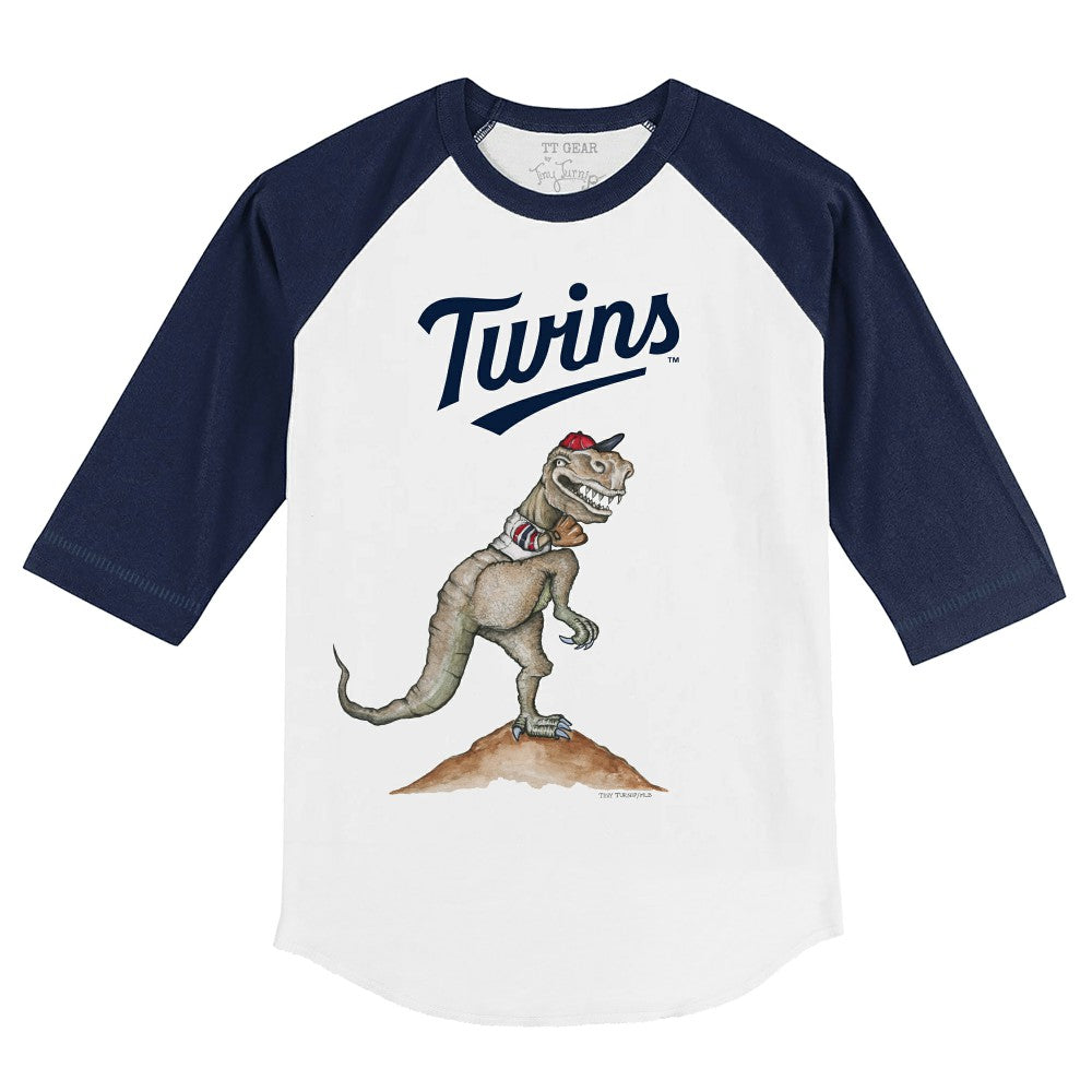 Minnesota Twins Tiny Turnip Youth TT Rex 3/4-Sleeve Raglan T-Shirt Discount